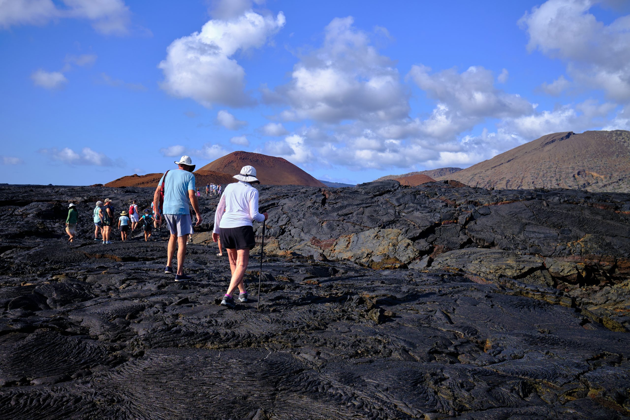 Hiking the lava fields